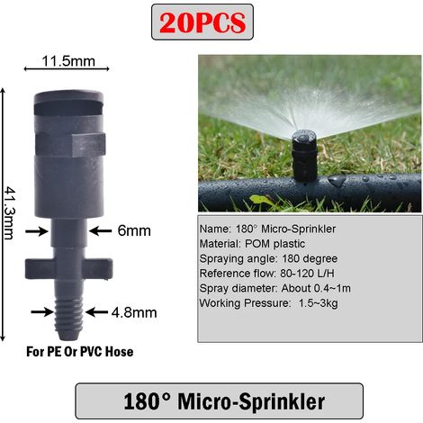 (B-20PCS) 20 buses de réfraction à 180 degrés avec raccords à vis 1/4'' ou 4/7 mm. (1/5)