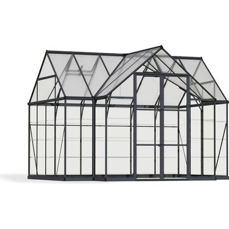 Palram – Serre de jardin polycarbonate 306x361x270 cm – Cadre aluminium – Panneaux résistants aux UV – 90% transmission lumière – 2 fenêtres d'aération