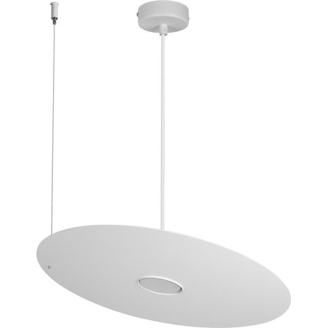 Suspension moderne blanche à abat-jour plat rond Ø45 cm 1xGX53 15W Piatto Milagro (1/5)