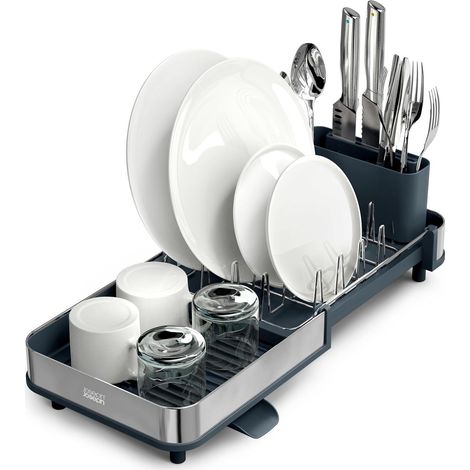 Joseph Joseph Extend Slim Scolapiatti Espandibile, Acciaio Inox, Portaposate Rimovibile, Beccuccio Girevole (1/5)