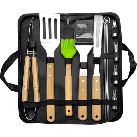 Ensemble - D'outils De Barbecue, Ustensiles De Barbecue En Acier Inoxydable, Accessoires D'outils De Barbecue Extérieurs, 15 Pièces (1/5)