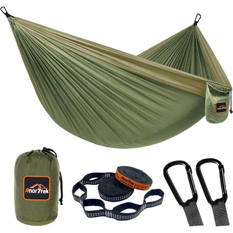 Camping Hammock, hamac de Voyage en Nylon Super léger et Portable avec Deux Sangles d'arbre, pour Le Camping, la randonnée et Le Sac à Dos (1/5)