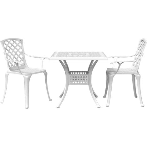 Maison Exclusive - 3-tlg. Bistro-Set Weiß Aluminiumguss