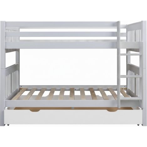 Letto a castello + cassetto legno bianco 90x190cm