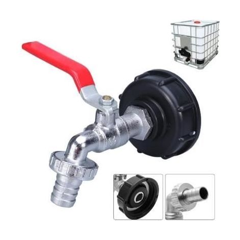 Adaptateur de réservoir IBC Connecteur à filetage 1/2", Robinet Cuve 1000L Robinet Recuperateur Eau De Pluie, Robinet Sortie