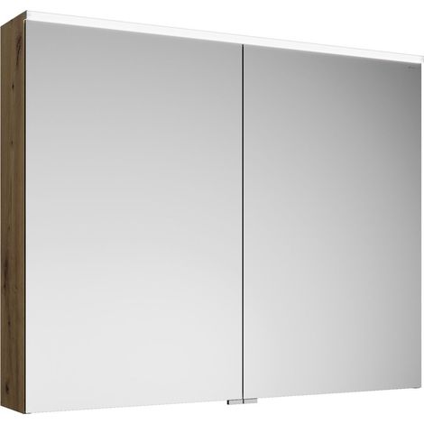 burgbad Eqio armario con espejo con luz LED superior e