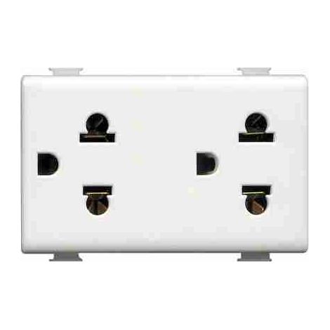 Prise euro-américaine BTIAM5025D 2P+T - 16A - 127/250Vca