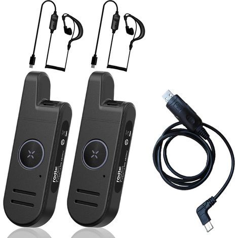 Talkie-walkie Radtel RT13 Super Mini, rechargeable, mains libres VOX, radio bidirectionnelle professionnelle PMR pour restaurants, salons de coiffure, hôtels (lot de 2 + écouteurs + câble de programma (1/5)