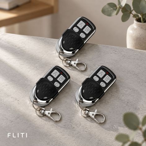 Télécommande Universelle 433MHz Lot de 3 Cloner Code Fixe Métal Alliage Zinc Robuste 4 Boutons pour Portail Garage Volet Roulant Alarme (1/5)