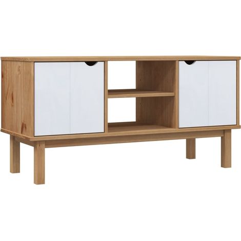 Maison Exclusive - TV-Schrank OTTA Braun&Weiß 113,5x43x57 cm Mass
