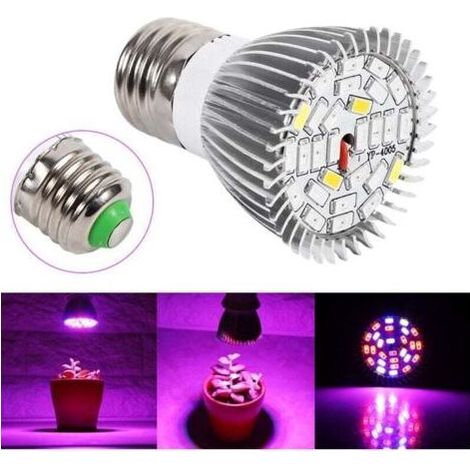 5W E27 LED Grow Light Bulb Full Spectrum Lamp for Indoor Plants Veg Flower for Garden 28 LEDs (1/4)