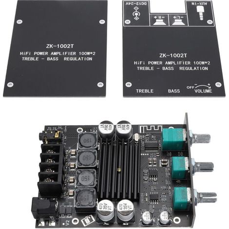 Carte amplificateur Bluetooth Carte amplificateur 2x100 W HIFI avec contrôle des basses aigus TPA3116D2 Entrées AUX