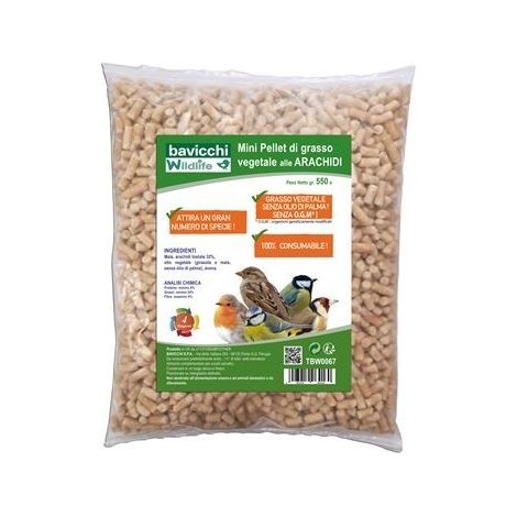 Mini Pellet alle Arachidi 550 gr per Uccelli Selvatici Bavicchi