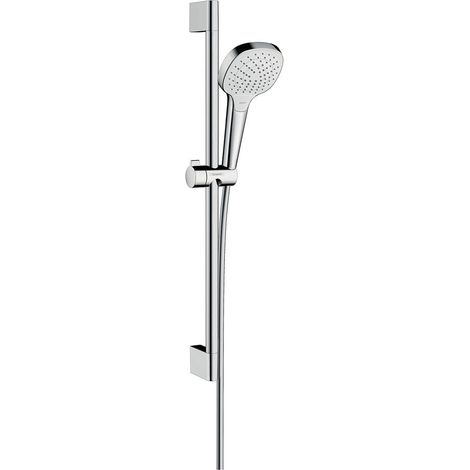 hansgrohe Croma Select E Brauseset 110mm Vario 14,7l/min mit Brausestange 650mm, Weiß/Chrom