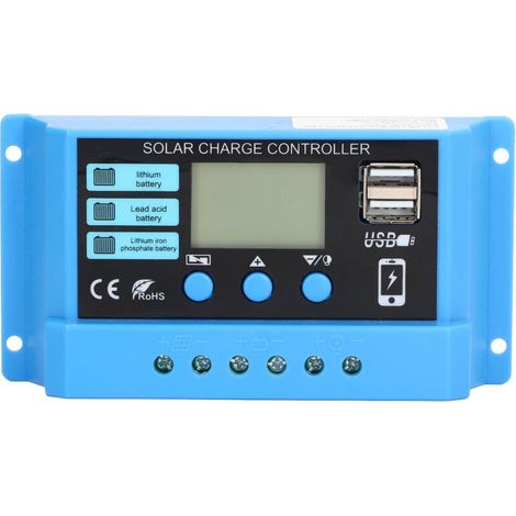 Accessoire Contrôleur de Charge Photovoltaïque PWM 20A avec Double Sortie USB