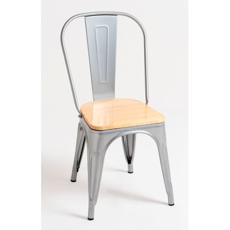 Packs Sillas Comedor - Pack 2 Sillas Torix Madera Natural - Gris metalizado (1/5)
