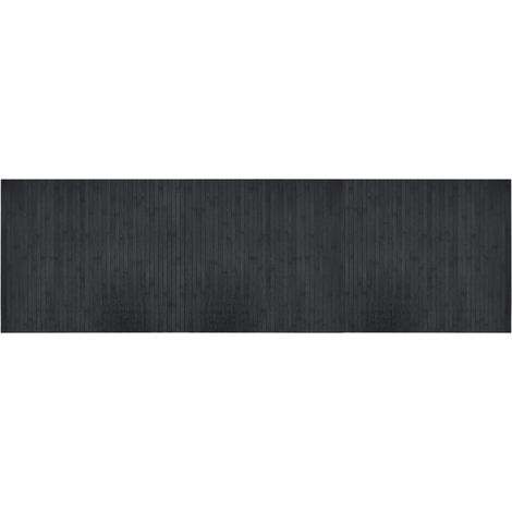 Tapis rectangulaire gris 60x200 cm bambou (1/5)