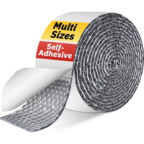 Ruban isolant réfléchissant à double bulle pour tuyau de climatisation, conduit CVC, tuyau d'échappement, enveloppe d'isolation à bulles pour greniers, fenêtres, garages, 10,2 cm (1/5)