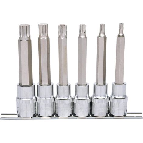 1/2" Serie di bussole p.viti XZN CHROME lunghe,6 pzM5-M14 (1/2)