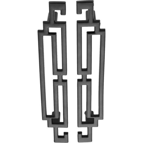 Set mit 2 Türgriffen für Küchenschranktüren, Schubladen und Möbelknöpfe, Beschläge im europäischen Retro-Stil (128 mm, schwarz) (1/4)