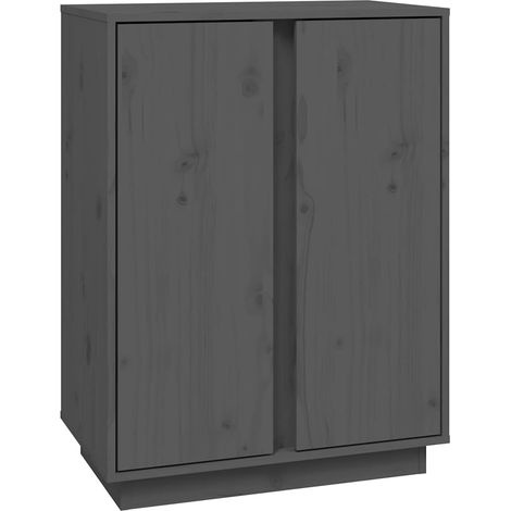 Maison Exclusive - Aparador de madera maciza de pino gris 60x35x8 (1/5)