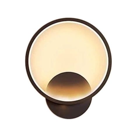 Applique murale intérieure LED 13 W, ronde, noire, blanc chaud 3000 K, style moderne pour chambre ou salon (1/5)