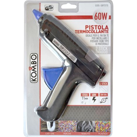 PISTOLA TERMO COLLANTE 60W 230V ricambio 11 mm CAVO DA 1MT SPINA