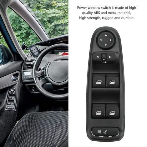 Interruttore regolatore alzacristalli elettrico auto, interruttore principale, interruttore regolatore alzacristalli elettrico 96639383ZD Ricambio per CITROEN C4 GRAND PICASSO-Crezuo