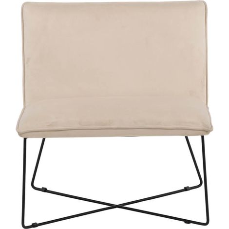 X-lounge fauteuil velours offwhite. (1/5)