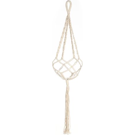 Suspension pour plantes en macramé, pour intérieur et extérieur, en corde de coton, 85 cm (33,5 pouces). Pot de fleurs mural décoratif.