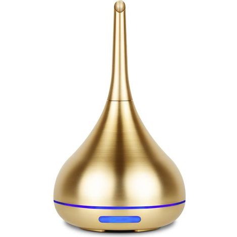 Diffuseur Huiles Essentielles 100ml, Diffuseur Ultrasonique D'huile Essentielle Design Élégant, USB, Auto-Off, Brouillard 6h, Diffuseur Aromatherapie, Plastique Aspect Or (1/5)