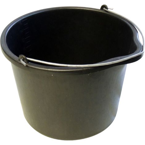 Secchio, contenitore, da costruzione, in plastica, nero, capacità ABUD5 20 l