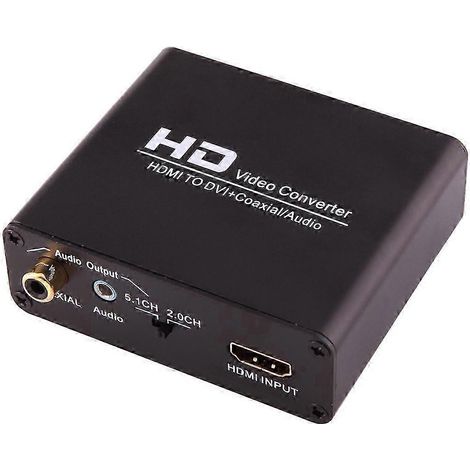 Convertisseur vidéo NEWKENG X5 HDMI vers DVI avec sortie audio coaxiale 3,5 mm, prise UE (1/3)