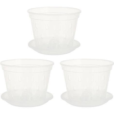 Lot de 3 jardinières suspendues en plastique résistant pour Phalaenopsis, (1/5)