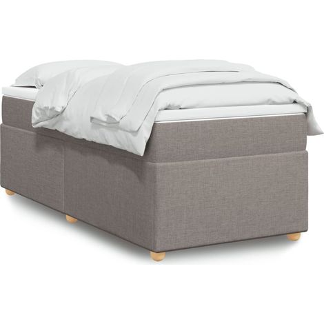 Boxspringbett mit Matratze Taupe 90x190 cm Stoff