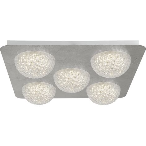 Plafoniera Celestia Acciaio Argento Policarbonato Bianco Led 6,5W 3000K (1/5)