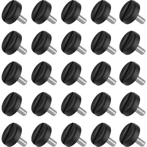 25pcs base de meubles réglable, M6 x 20mm pieds de meubles réglables, vis de réglage pieds de nivellement, pieds réglables avec écrou d'impact, pour chaises, tables, canapés (noir) (1/5)