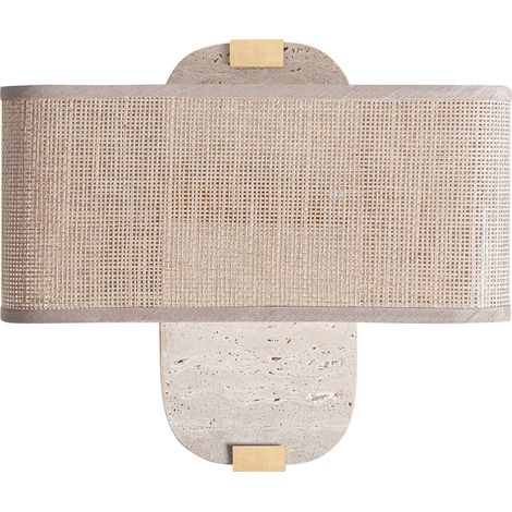 Applique murale art déco en marbre beige - beige et argent (1/2)