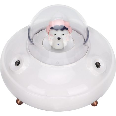 Mini humidificateur UFO mignon 500 ml à double buse, petit humidificateur à brume fraîche pour bureau, voyage, chambre, chambre de bébé, voiture, blanc (1/5)