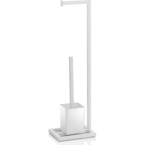 Porte-brosse et papier toilette WC KOI blanc