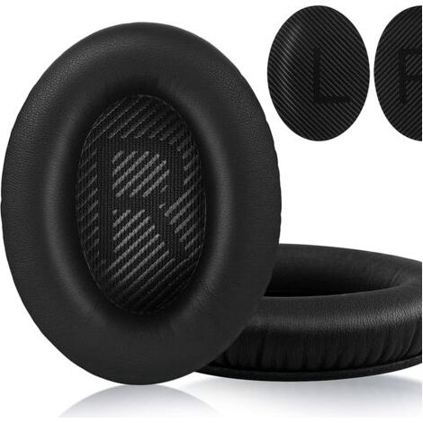 Foam ear pads for Bose QuietComfort 35 (QC35) and 35 II (QC35 II) headphones, with softer lambskin, noise-isolating foam, and extra thickness. (1/4)
