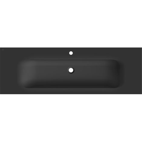 Mexen Vela lavabo empotrado en encimera 141 x 46,5 cm, negro mate - 25231471 (1/3)