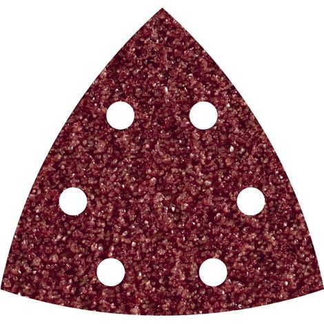 Carta Abrasiva Velcrata Levigatrice a Delta Triangolo Strappo 95 mm Wolfcraft - Grana: 60 (1/2)