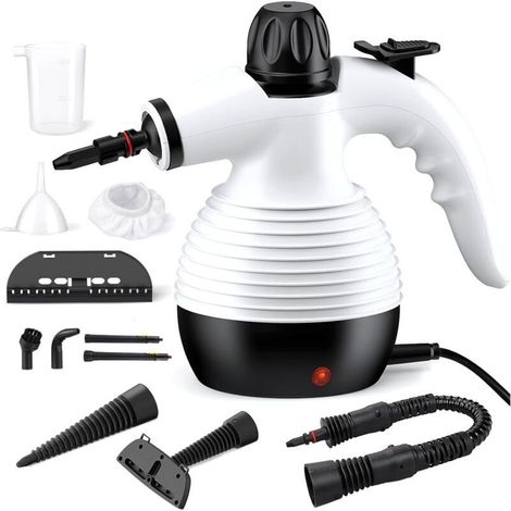 1000W 3bar Nettoyeur vapeur portable pour la maison, multi-usages avec accessoires pour tapis, rideaux, canapés, cuisine, punaises, salle de bain et plus encore (1/4)