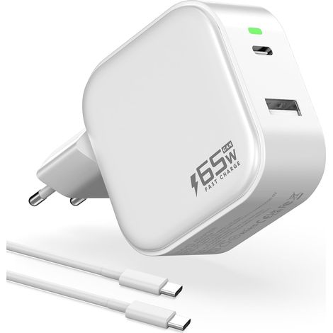 Chargeur USB C GaN 65 W - 2 Ports - Chargeur Rapide Compact - Compatible avec MacBook Pro/Air (1/5)