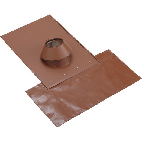 Poujoulat – Solin de toit brique 15-30° – Largeur 80mm – Pente 15-30° – Pour tuiles en terre cuite