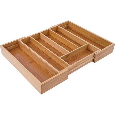 Range-couverts extensible en bambou 33,5 x 28 cm-45 cm (1/3)