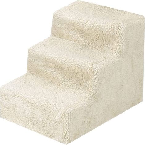 Youyijia Hundetreppe Haustiertreppe Katzentreppe 3 Stufen 30 cm hoch kleine Plüschunterstütztes Kletterwerkzeug für kleine Hund 35x45x30cm