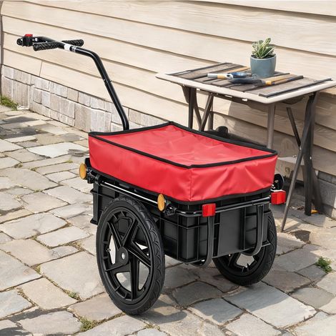 Remorque vélo et charrette 2 en 1 en acier 70 L 40 kg (1/5)