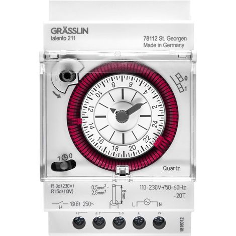 Grässlin 02.28.1001.1 talento 211 SK horloge analogique rail DIN 3 modules IP20 (1/5)